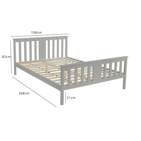 Outlet - Lisa Wooden King Size Bed Frame - Grey 1 Outlet - Lisa Wooden King Size Bed Frame - Grey