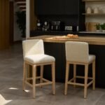 Nolan Boucle Bar Stool - Whitewash Oak Legs - Image 3