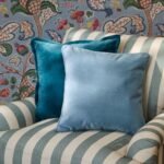 Alford 45x45cm Piped Edge Scatter Cushion Cover - Cornflower Blue Velvet - Image 2