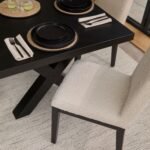 Nolan Boucle Dining Chairs -  Set of 2 - Black Oak Legs - Image 5