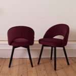 Marilyn Dining Chairs - Set of 2 - Burgundy Red - Black Oak Legs - Image 2