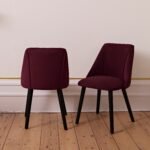 Outlet - Freya Burgundy Red Dining Chair - Set of 2 - Black Oak Legs - Image 3