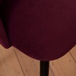 Outlet - Freya Burgundy Red Dining Chair - Set of 2 - Black Oak Legs - Image 6
