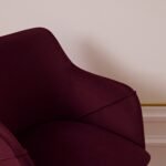 Freya Burgundy Red Armchair - Set of 2 - Black Oak Legs - Image 4