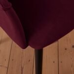 Freya Burgundy Red Armchair - Set of 2 - Black Oak Legs - Image 5