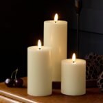 Samsta Battery Pillar Candles - Set of 3 - Warm White