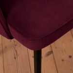 Amelia Black Extending Dining Table Set - 6 Seater - Marilyn Burgundy Red Dining Chairs - Black Legs - Image 8