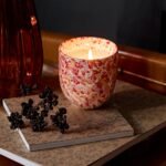 Olney Single Wick 8cm Ceramic Candle - Oud Wood & Rose Scent In Paprika