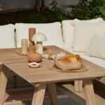 Shiro Wooden Garden Corner Dining Sofa Set with Grey Parasol - Image 2