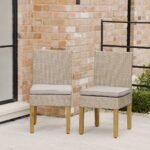 Outlet - Oliver Rattan Garden Dining Chairs with Acacia Wood Legs - Set of 2 - Image 2