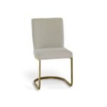 Outlet - Lola Dining Chairs - Set Of 2 - Light Beige Boucle with Gold Legs - Image 4