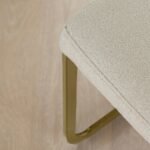 Lola Light Beige Boucle Dining Chairs - Set of 2 - Gold Legs - Image 4