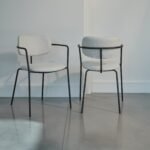 Luca Light Beige Boucle Dining Chairs - Set of 4 - Black Legs - Image 5