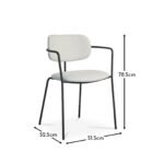 Luca Light Beige Boucle Dining Chairs - Set of 2 - Black Legs - Image 12