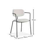 Luca Light Beige Boucle Dining Chairs - Set of 4 - Black Legs - Image 11