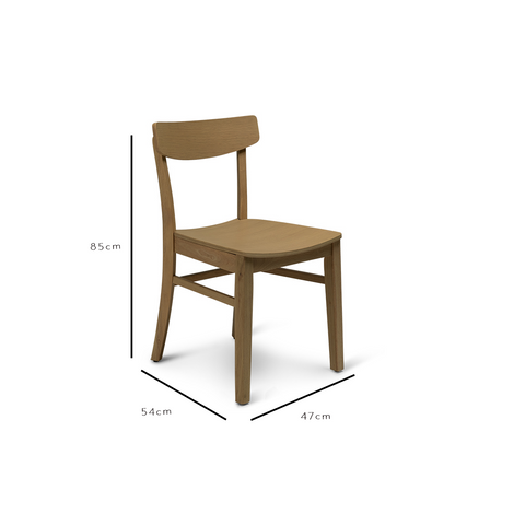 Outlet - Wooden Dining Chairs - Set of 2 - Pale Oak Colour 1 Light Oak Wooden Dining Chair - Laura James