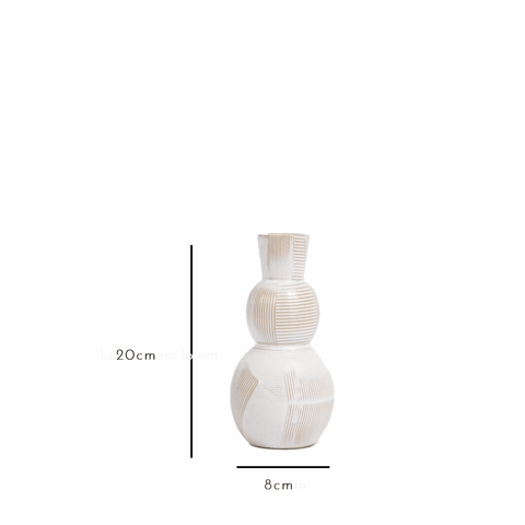 LauraJames Oct5221 Colden 20cm Ceramic Vase - White