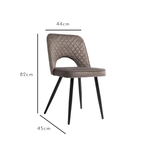 Outlet - Hope Dining Chair - Set of 2 - Dark Grey 1 Hope Dining Chair - Set Of 2 - Dark Grey
