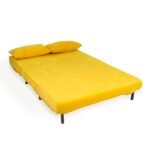 Una 2 Seater Double Sofa Bed - Yellow Velvet - Image 11