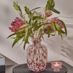 Lazio 20cm Glass Vase - Paprika & Blush Pink Confetti