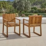 Lennox Table & 8 Lennox Armchairs with Cream Parasol - Image 9