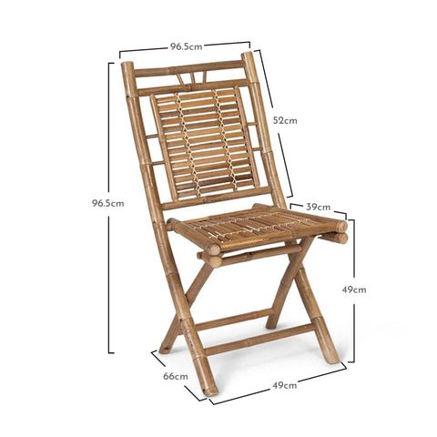 Outlet - Lila Bamboo Garden Folding Chair - Set of 2 1 Lila Bamboo Garden Chair - Laura James
