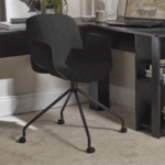Outlet - Logan Swivel Chair - Black with Black Legs - Image 8