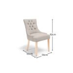 Outlet - Louis Dining Chairs - Set Of 2 - Soft Beige with Whitewash Legs - Image 8