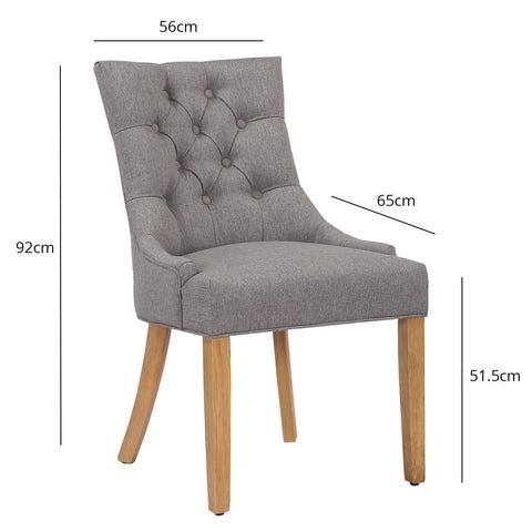 Outlet - Louis dining chairs - set of 2 - grey and light wood 1 Outlet - Louis dining chairs - set of 2 - grey and light wood