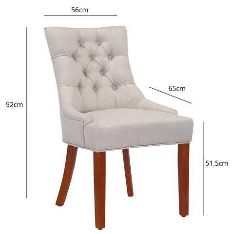 Outlet - Louis dining chairs - set of 2 - oatmeal and dark wood 1 Outlet - Louis dining chairs - set of 2 - oatmeal and dark wood