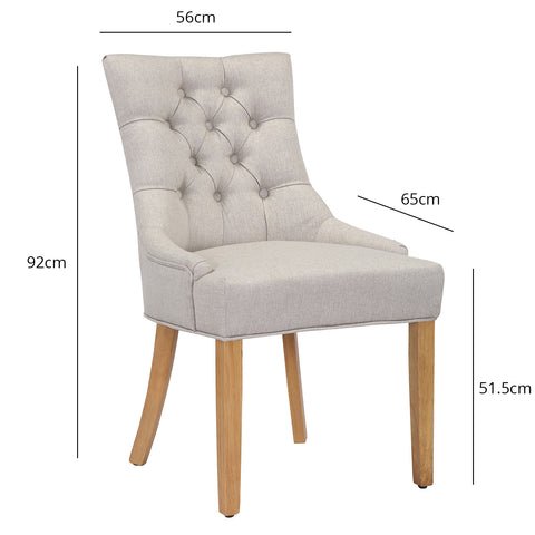 Louis Sand Dining Chairs - Set of 2 - Light Wood Legs 1 Louis dining chairs - set of 2 - oatmeal and light wood - Laura James