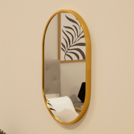 Lowesby 60X40cm Metal Capsule Mirror - Gold