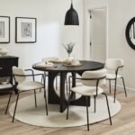 Luca Light Beige Boucle Dining Chairs - Set of 2 - Black Legs - Image 2