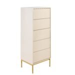 Luella 80cm 5 Drawer Fluted Tallboy - Driftwood - Image 8