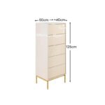 Luella 80cm 5 Drawer Fluted Tallboy - Driftwood - Image 7