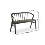 Mabel 3 Seater Bench - Black Oak - Image 10