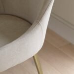Maeve Soft Beige Dining Chairs - Set of 2 - Gold Legs - Image 2