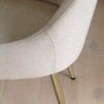 Outlet - Maeve Soft Beige Dining Chairs - Set of 2 - Gold Legs - Image 3