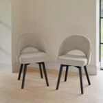 Amelia Black Dining Table Set - 6 Seater - Marilyn Soft Beige Dining Chairs - Black Legs - Image 2