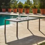 Marston 8 Seater Rattan Garden Dining Set with Grey Parasol - Grey - Polywood Top - Image 2