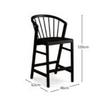 Outlet - Mabel Black Oak Bar Stools - Set of 2 - Image 9