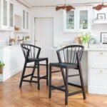Mabel Black Oak Bar Stools - Set of 2