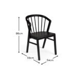 Mabel Black Wooden Spindle Dining Chairs - Set of 2 - Image 8