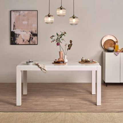 Outlet - Magnus White Wood Extendable Dining Table