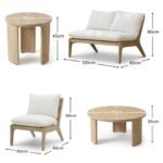 Mali 4 Seater Wooden Garden Sofa Set with Side Table and Coffee Table - Image 11