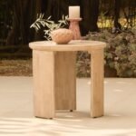 Mali Wooden Garden Side Table - Brushed Light Acacia