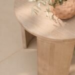 Mali Wooden Garden Side Table - Brushed Light Acacia - Image 3
