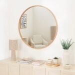 Outlet - Marbury 100cm Round Wooden Mirror - Natural - Image 2