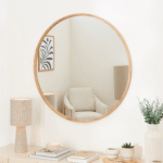 Outlet - Marbury 100cm Round Wooden Mirror - Natural
