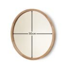 Outlet - Marbury 50cm Round Wooden Mirror - Natural - Image 8